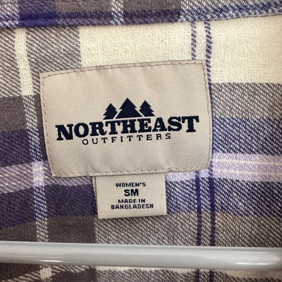Purple and Grey Plaid Flannel - Picture 2 of 3